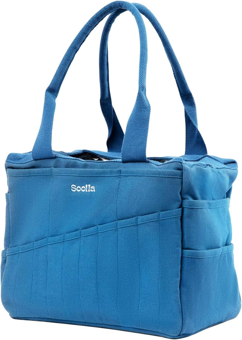 Soolla Studio Bag: Art Supply Storage & Pottery Tool Bag, Washable Craft Tote, Knitting Yarn Organizer, Crochet Projects, 30 Pockets, 20+ Canvas Colors, Gift for Artists (Blueberry Bliss) - Image 5